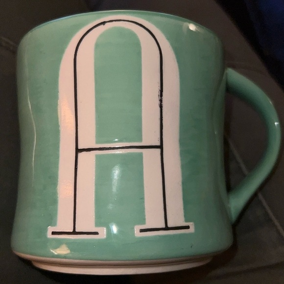 Anthropologie Hand-Painted Monogram “A” Coffee Tea Hot Chocolate Mug Cup NWOT - Picture 4 of 8